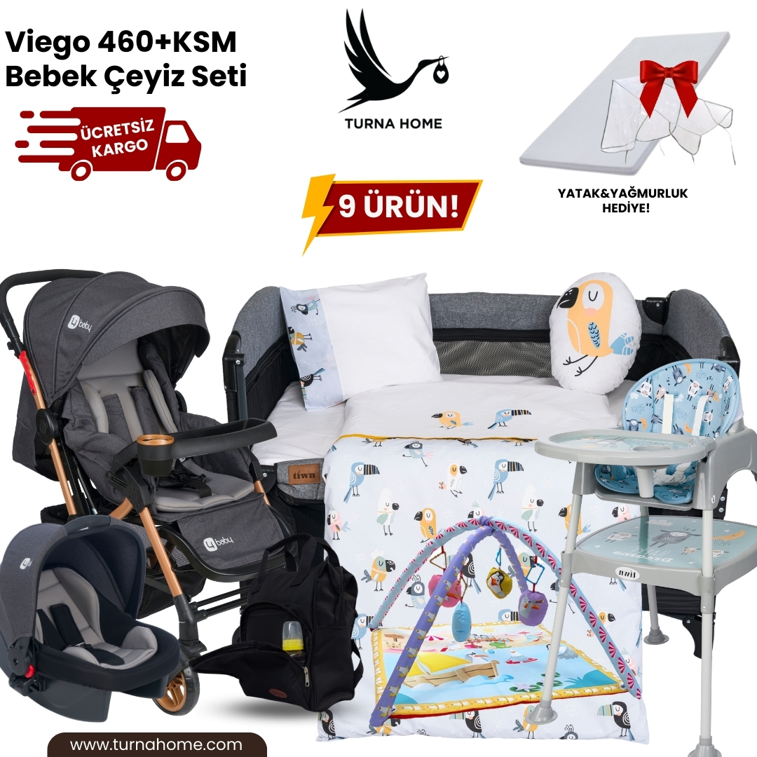 Viego%20460+KSM%20Bebek%20Çeyiz%20Paketi%20-Antrasit