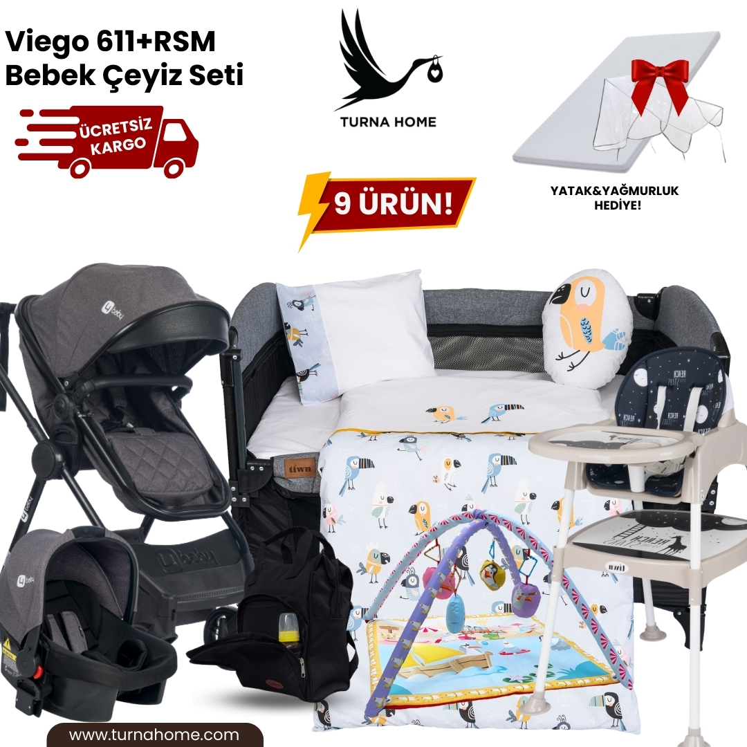 Viego%20611+RSM%20Bebek%20Çeyiz%20Seti%20-Antrasit