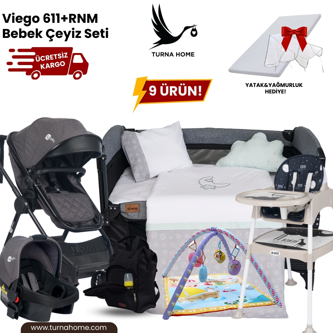 Viego%20611+RNM%20Bebek%20Çeyiz%20Seti%20-Antrasit