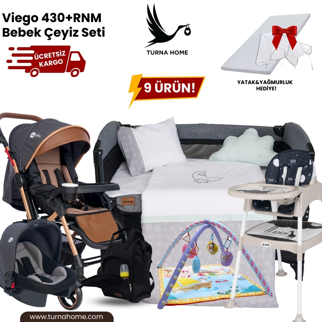 Viego%20430+RNM%20Bebek%20Çeyiz%20Paketi%20-Antrasit