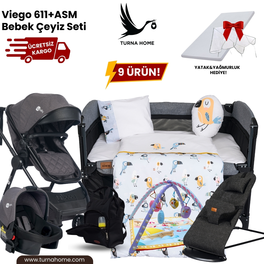 Viego%20611+ASM%20Bebek%20Çeyiz%20Seti%20-Antrasit