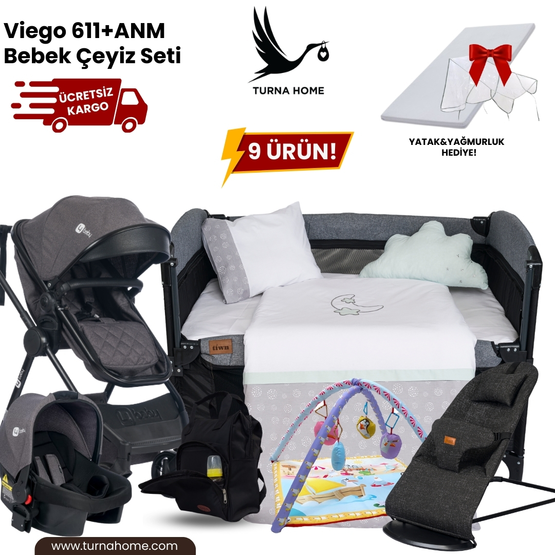 Viego%20611+ANM%20Bebek%20Çeyiz%20Seti%20-Antrasit