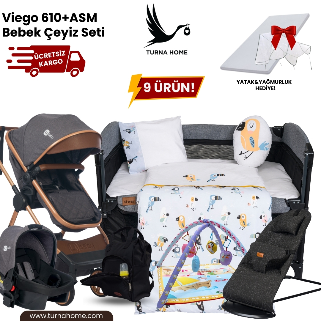 Viego%20610+ASM%20Bebek%20Çeyiz%20Seti%20-Antrasit