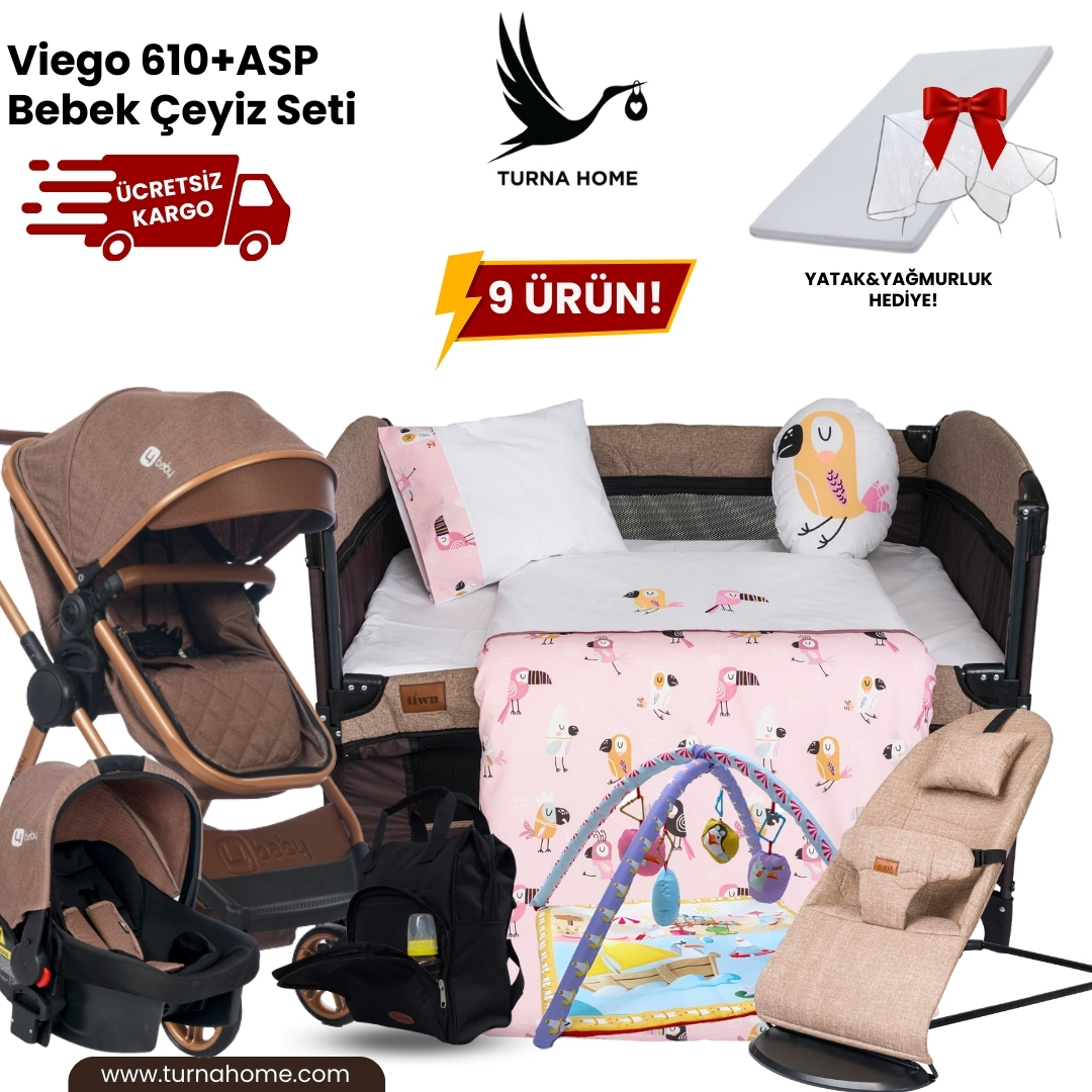 Viego%20610+ASP%20Bebek%20Çeyiz%20Paketi%20-Kahverengi