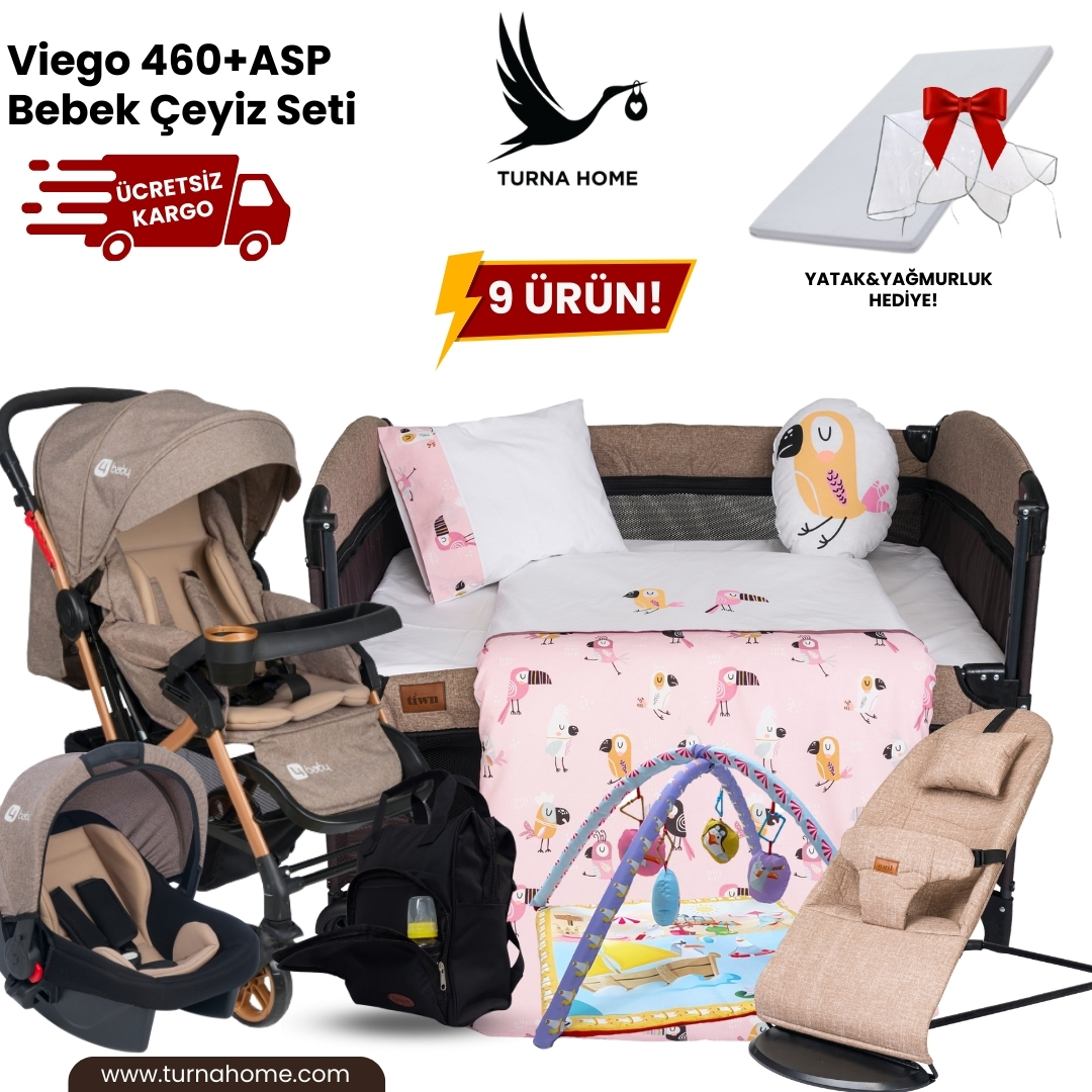 Viego%20460+ASP Bebek%20Çeyiz%20Paketi%20-Kahverengi