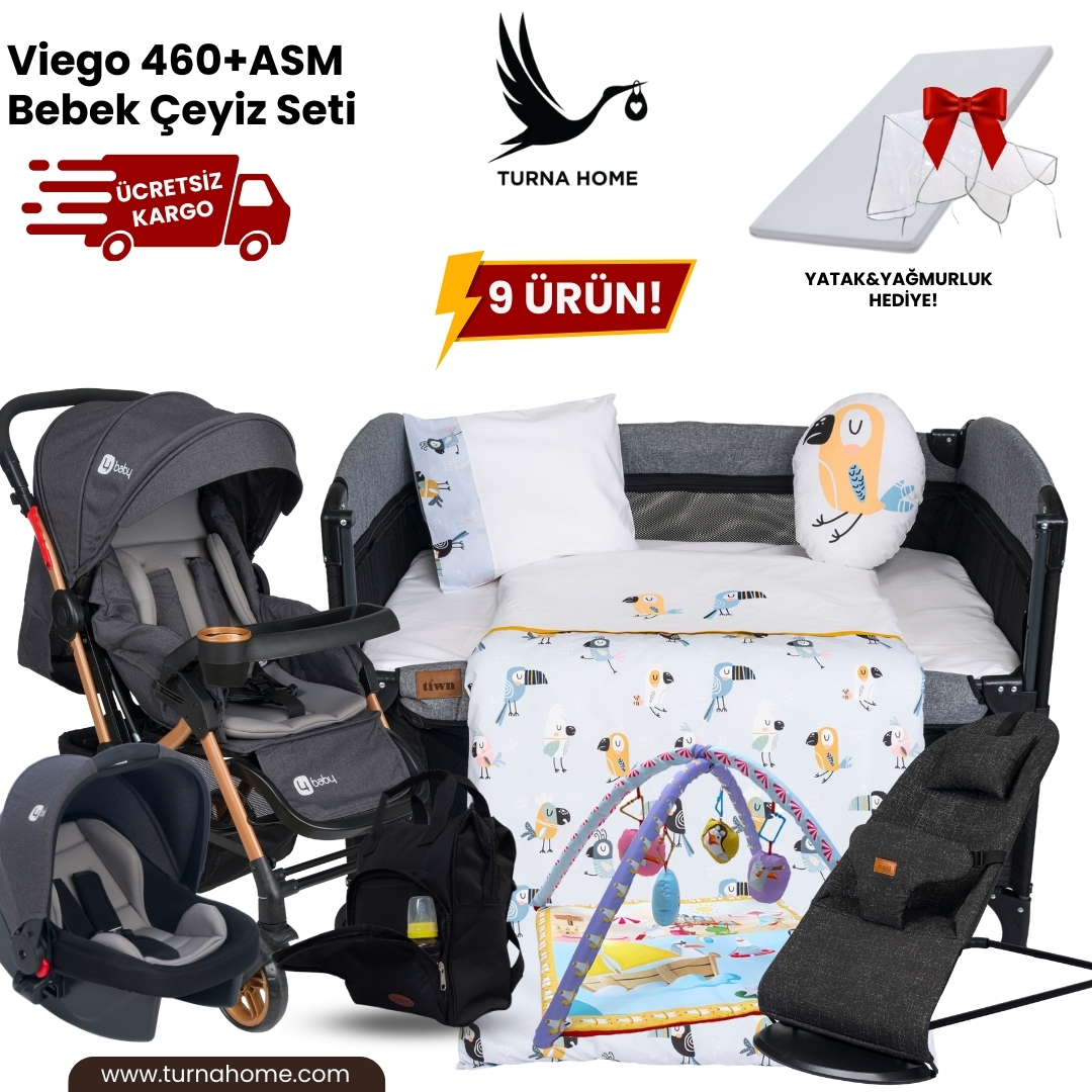 Viego%20460+ASM Bebek%20Çeyiz%20Paketi%20-Antrasit