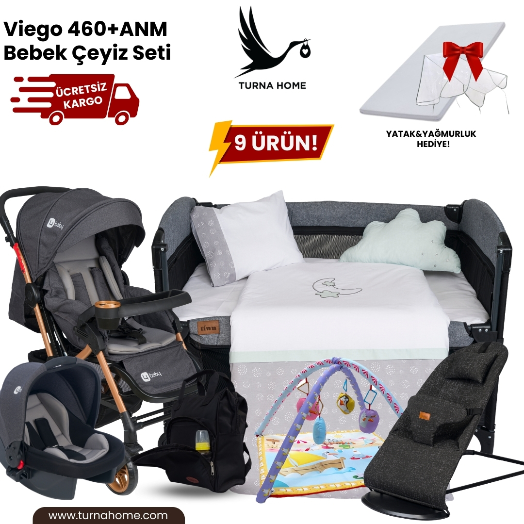 Viego%20460+ANM Bebek%20Çeyiz%20Paketi%20-Antrasit