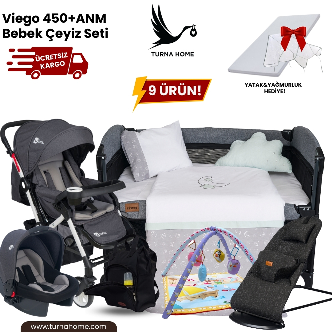 Viego%20450+ANM Bebek%20Çeyiz%20Paketi%20-Antrasit