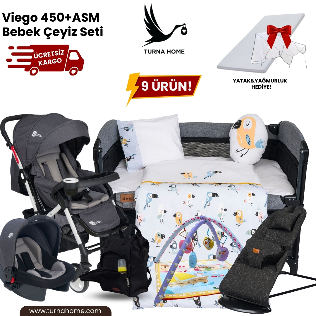 Viego%20450+ASM Bebek%20Çeyiz%20Paketi%20-Antrasit