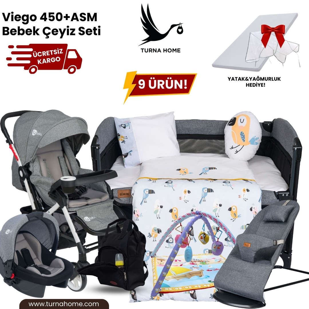 Viego%20450+ASM Bebek%20Çeyiz%20Paketi%20-Gri