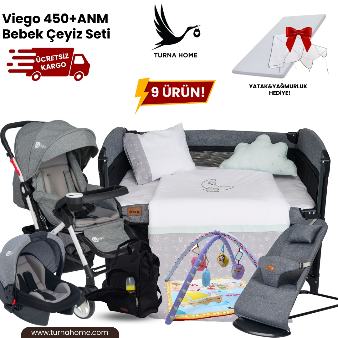 Viego%20450+ANM Bebek%20Çeyiz%20Paketi%20-Gri