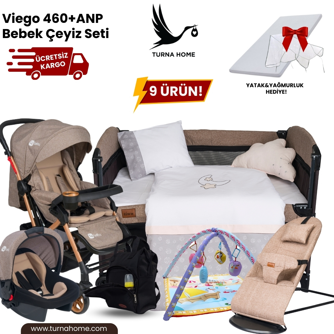 Viego%20460+ANP Bebek%20Çeyiz%20Paketi%20-Kahverengi