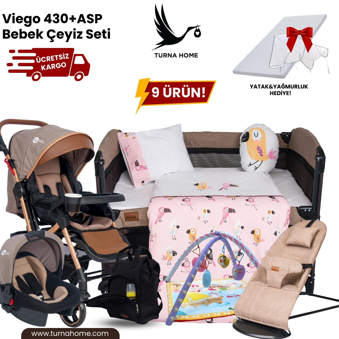 Viego%20430+ASP%20Bebek%20Çeyiz%20Paketi%20-Kahverengi