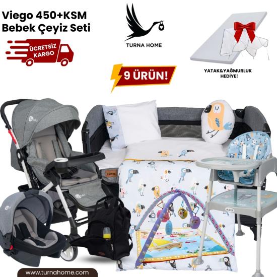 Viego 450+KSM Bebek Çeyiz Paketi -Gri