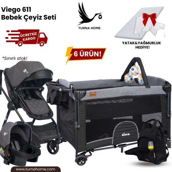 Viego 611 Bebek Çeyiz Seti -Antrasit