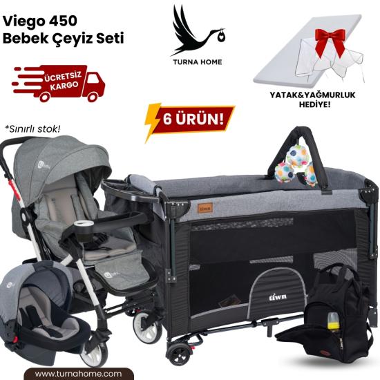 Viego 450 Bebek Çeyiz Paketi -Gri